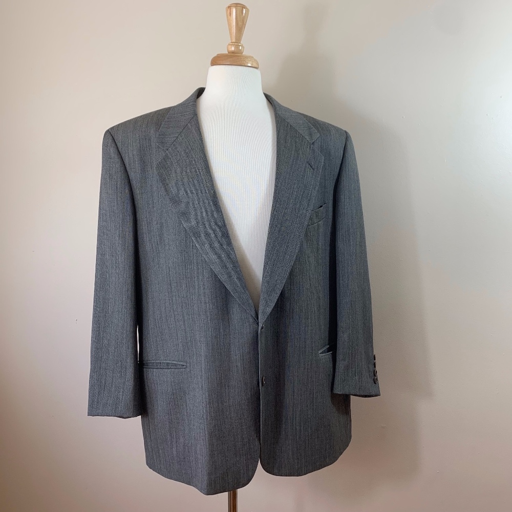 Valentino %100 Virgin Wool Grey Blazer Sportcoat